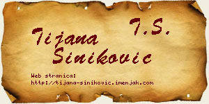 Tijana Šiniković vizit kartica